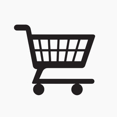 Black shopping cart icon vector