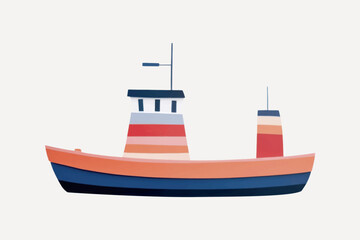 Obraz premium Colorful abstract fishing boat