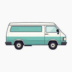 Retro van side view illustration