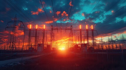 Fototapeta premium Power Station Sunset