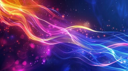 Fototapeta premium Abstract Cosmic Wave with Glowing Lights