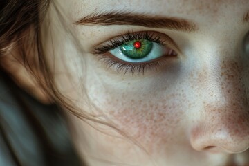 Fototapeta premium Woman's eye with freckles