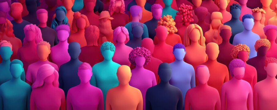 Community in harmony, diverse people collaborating with equity, flat design illustration