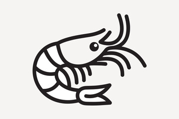 Fototapeta premium Simple shrimp vector illustration