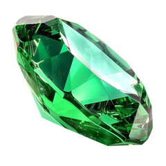 "Raw Splendor: Uncut Green Emerald Isolated on Transparent Background"

