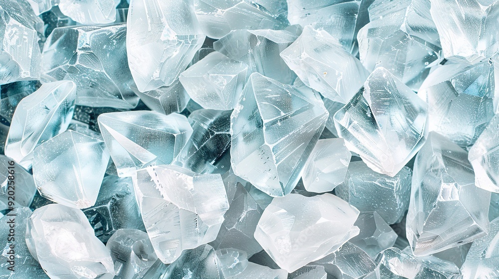 Poster a stack of ice cubes atop another pile on a table