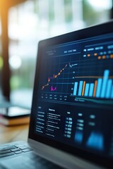 Portable computer with business data dashboards, software, business marketing planning.