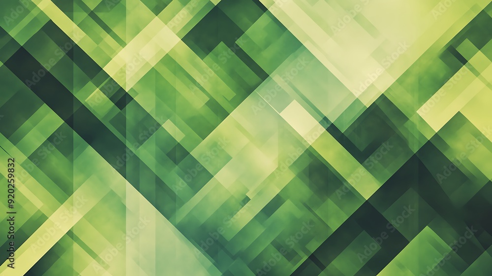 Poster seamless abstract with repeated geometric patterns in shades of green