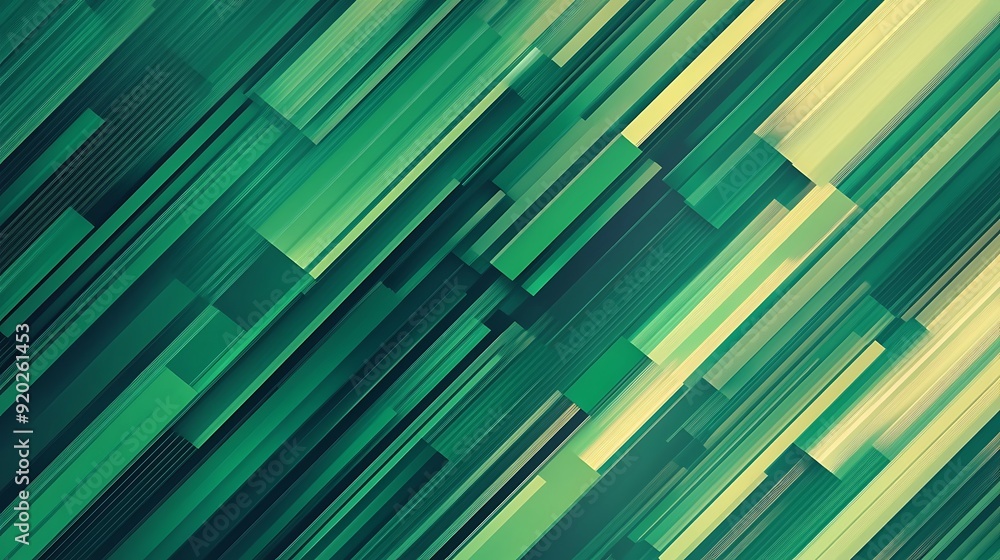 Poster seamless abstract with repeated geometric patterns in shades of green