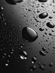 Water Droplets on Surface Close-up