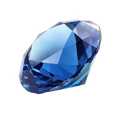 "Luminous Blue: Pristine Sapphire Jewel Isolated on Transparent Background"