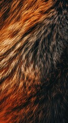 Fototapeta premium A detailed view of textured fur with varying shades of orange and black capturing intricate patterns