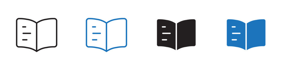 Book icon Flat symbol set outline