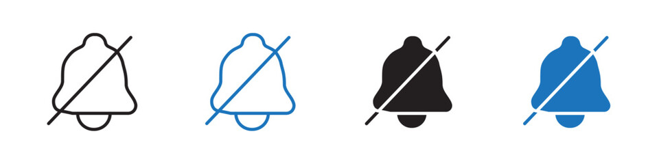 Notification mute icon Flat symbol set outline