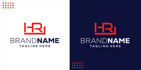 Creative HR Letter Logo, Design Inspiration, Illustration, Vector