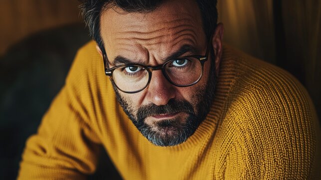 Man with glasses and yellow sweater