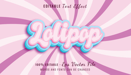 lolipop 3d text effect design 