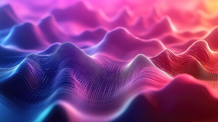 Obraz premium A mesmerizing display of 3D waveforms in gradient colors, conveying a sense of advanced motion and technology.