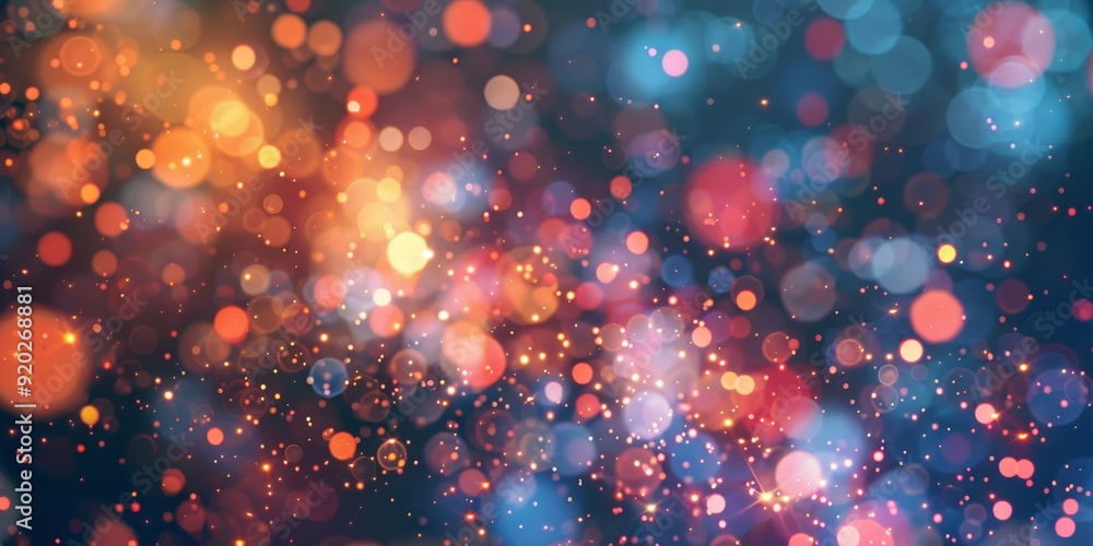 Poster Vibrant and colorful bokeh lights create a stunning artistic background that is perfect for various media projects