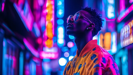 Obraz premium Fashion photograph of a man in streetwear urban, trendy, dynamic