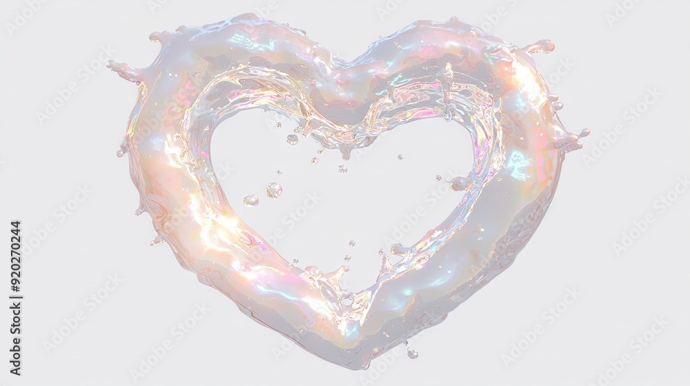 Poster a heart-shaped object with many bubble waves