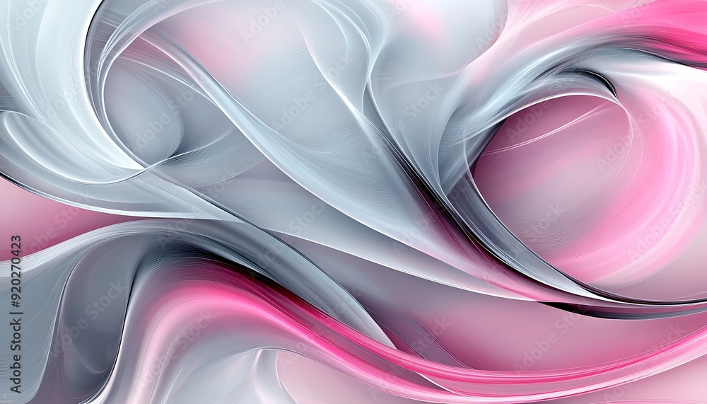 Poster seamless abstract with swirling patterns in grey and pink