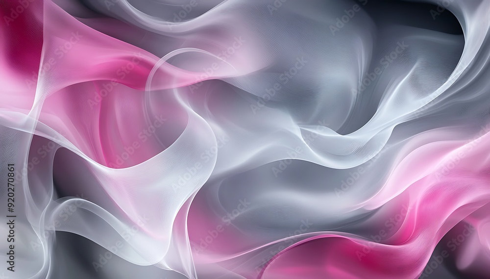 Poster seamless abstract with swirling patterns in grey and pink