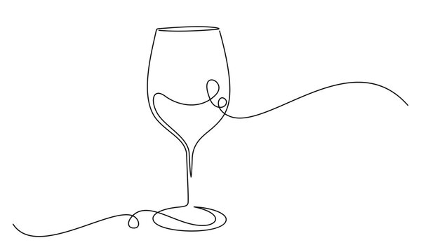 recommend clip art: Wine Glass line art style. Anniversary party vector elements.