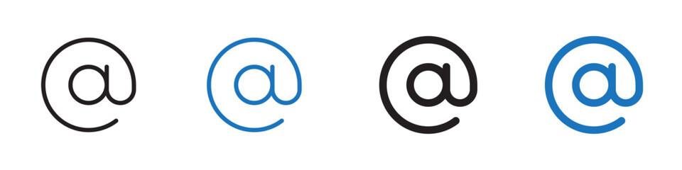 Obraz premium At icon linear thin line icon graphics set 