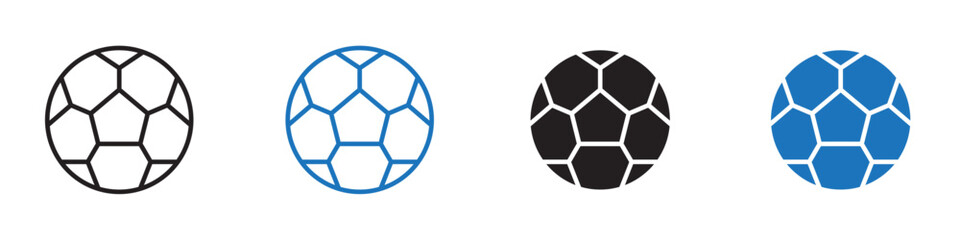 Fototapeta premium Football icon linear thin line icon graphics set 