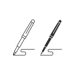 Drawing pen icon. Writing ink mark symbol. Writing pencil vector illustration.