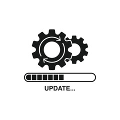 Loading process. Update system icon. Concept of upgrade application progress icon for graphic and web design. Upgrade Update system icon.