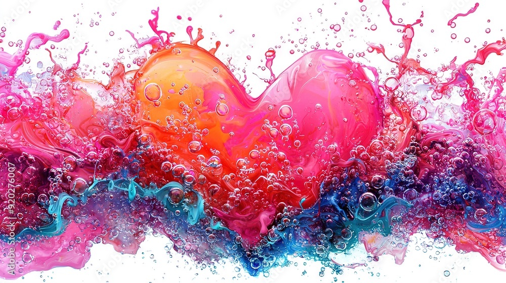 Aufkleber close-up of a heart-shaped object on a white background with water droplets on the bottom