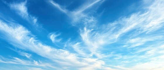 White Cirrus Clouds Against a Blue Sky
