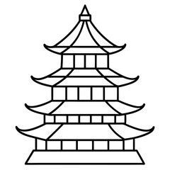 Pagoda  art vector illustration