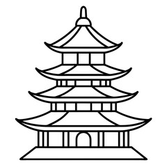 Pagoda  art vector illustration