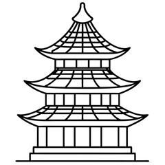 Pagoda  art vector illustration