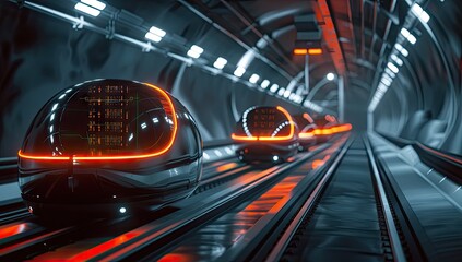 Futuristic Transportation System in a Tunnel