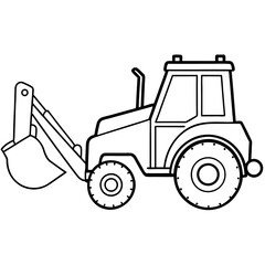 A backhoe loader  art vector illustration