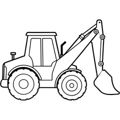 A backhoe loader  art vector illustration