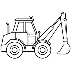 A backhoe loader  art vector illustration