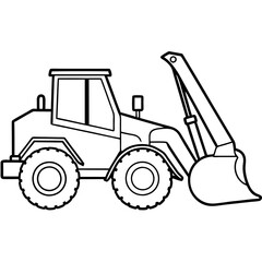 A backhoe loader  art vector illustration
