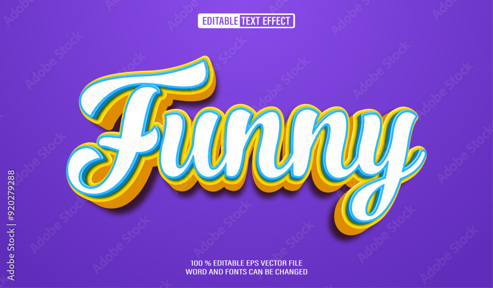 Fototapete editable 3d text style effect - funny kids text effect template