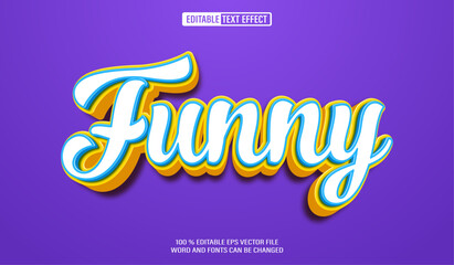 Editable 3d text style effect - Funny Kids text effect Template