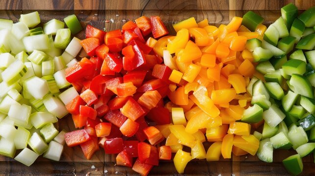 Brunoising: The technique of finely dicing food into small, uniform cubes, commonly used for vegetables in soups, sauces, and as garnishes for precise presentation.
