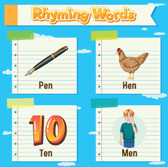 Rhyming Words Illustration
