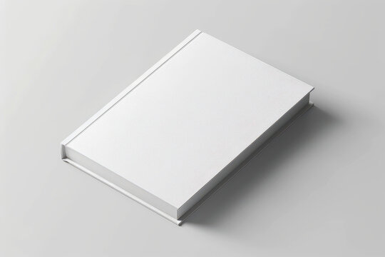 hand holding pile of blank white book cover for mockup. isolated background . Generative AI