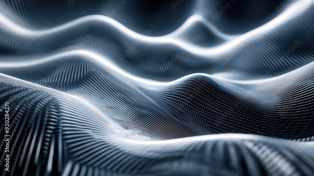 Poster Abstract Wavy Pattern with Intersecting Lines