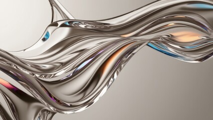 Abstract background with flowing liquid shapes in metallic silver colors.  Perfect for design projects.