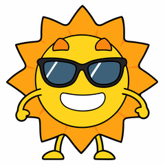 Cartoon sun in sunglasses
